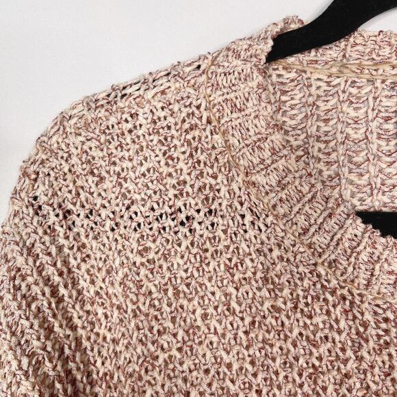 Moon & Madison XSmall XS Red Cream Marled Knit Sweater Crew Neck Womens Cotton - Picture 6 of 8